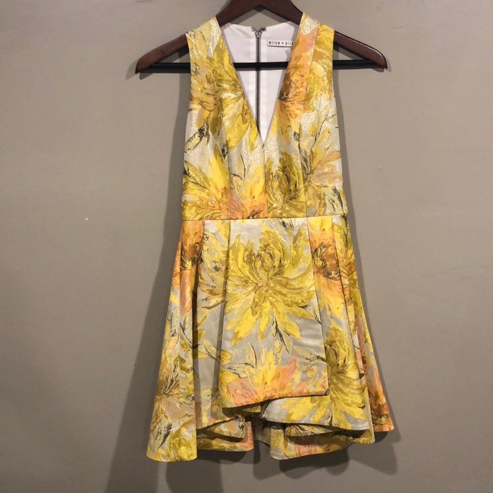 Alice and Olivia fit and flair asymmetrical dress